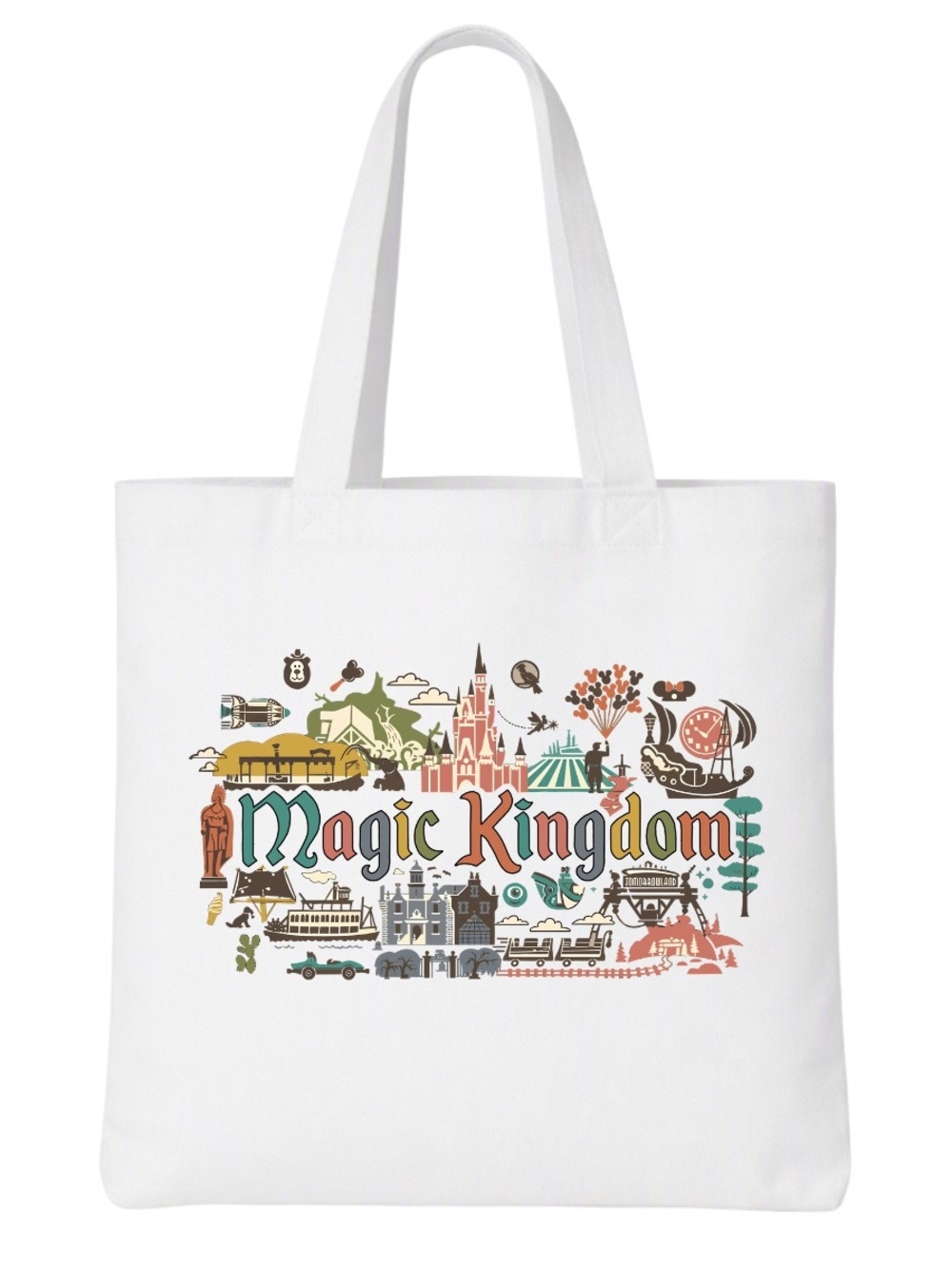 Magic Kingdom White Canvas Tote Bag